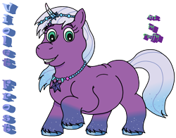 Size: 2435x1910 | Tagged: safe, artist:puffydearlysmith, violet frost, auroricorn, pony, unicorn, g5, my little pony: make your mark, my little pony: make your mark chapter 6, secrets of starlight, spoiler:g5, fat, female, jewelry, mare, necklace, raised hoof, simple background, smiling, transparent background, unshorn fetlocks