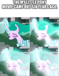 Size: 500x646 | Tagged: safe, edit, edited screencap, editor:professorventurer, screencap, mistmane, pony, unicorn, campfire tales, g4, aging, feel old yet?, matt damon, meme, solo, young mistmane