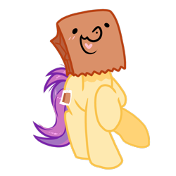 Size: 1100x1100 | Tagged: safe, artist:paperbagpony, oc, oc only, oc:paper bag, earth pony, pony, 2024 community collab, derpibooru community collaboration, bag, fake cutie mark, paper bag, simple background, solo, transparent background