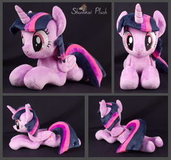 Size: 1447x1350 | Tagged: safe, artist:shunnkai, twilight sparkle, alicorn, pony, g4, irl, lying down, photo, plushie, prone, solo, twilight sparkle (alicorn)