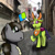 Size: 894x894 | Tagged: safe, artist:foxfer64_yt, thorax, oc, oc:razor uniboop, changedling, changeling, pegasus, pony, g4, butt, chatting, city, curious, gibraltar, king thorax, photo, street