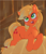 Size: 1840x2144 | Tagged: safe, artist:maremagnet, applejack, earth pony, pony, g4, alternate hairstyle, bedroom eyes, cute, eye clipping through hair, hay, jackabetes, loose hair, open mouth, open smile, smiling, solo, stupid sexy applejack, teeth