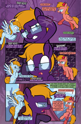 Size: 1920x2948 | Tagged: safe, artist:alexdti, oc, oc:aqua lux, oc:purple creativity, oc:warm focus, angel, devil, pony, comic:quest for friendship retold, g4, glasses, shoulder angel, shoulder devil