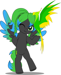 Size: 4108x5000 | Tagged: safe, alternate version, artist:jhayarr23, oc, oc only, oc:solar aura, balefire phoenix, pegasus, phoenix, pony, fallout equestria, bipedal, colored wings, commission, commissioner:solar aura, gradient wings, highlights, pegasus oc, ponytail, simple background, transparent background, wings, ych result