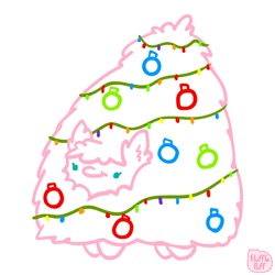 Size: 1000x1000 | Tagged: safe, artist:mixermike622, oc, oc only, oc:fluffle puff, pony, beady eyes, christmas, christmas decoration, christmas lights, holiday, simple background, solo, white background