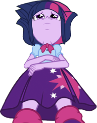 Size: 1972x2520 | Tagged: safe, edit, edited screencap, editor:homersimpson1983, screencap, twilight sparkle, human, equestria girls, g4, background removed, blouse, boots, bowtie, clothes, female, hair, looking up, lying down, not a vector, puffy sleeves, shoes, simple background, skirt, solo, swatting, teenager, transparent background