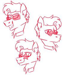 Size: 600x700 | Tagged: safe, artist:fuckomcfuck, oc, oc only, oc:all star, earth pony, pony, clothes, glasses, heart shaped glasses, johnny cage, shirt, simple background, solo, star shaped glasses, sunglasses, white background