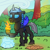 Size: 1200x1200 | Tagged: safe, artist:pony-berserker, oc, oc:hero "bell" elytron, changeling, blue changeling, braid, bush, changeling oc, commission, earth, elemental magic, fire, ice, lightning, tree, wind