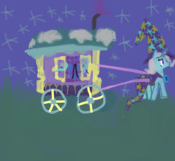 Size: 640x588 | Tagged: safe, artist:jermmgermm, trixie, g4, road to friendship, trixie's wagon, wagon