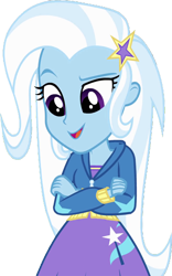Size: 1575x2520 | Tagged: safe, edit, edited screencap, editor:homersimpson1983, screencap, trixie, human, equestria girls, g4, my little pony equestria girls, background removed, breasts, bust, clothes, crossed arms, eyebrows, female, hair, hairpin, hoodie, looking down, not a vector, open mouth, raised eyebrow, simple background, skirt, solo, sweater, talking, teenager, top, transparent background, zipper