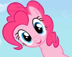 Size: 1054x828 | Tagged: safe, screencap, pinkie pie, earth pony, pony, g4, season 1, the ticket master, blue eyes, cute, diapinkes, female, looking at you, mare, pink body, pink coat, pink fur, pink hair, pink mane, pink pony, smiling, smiling at you, solo