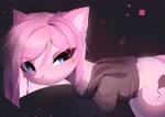 Size: 4093x2894 | Tagged: safe, artist:magnaluna, pinkie pie, earth pony, pony, g4, black background, clothes, cute, cuteamena, pink pony, pinkamena diane pie, simple background, solo