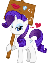 Size: 1536x2048 | Tagged: safe, artist:tstone, rarity, pony, unicorn, g4, female, mare, sign, simple background, solo, white background