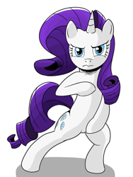 Size: 1536x2048 | Tagged: safe, artist:tstone, rarity, pony, unicorn, g4, bipedal, female, mare, simple background, solo, white background