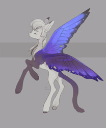 Size: 2500x3000 | Tagged: safe, artist:sivelu, oc, oc only, original species, pegasus, pony, adoptable, eyes closed, high res, solo