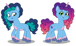 Size: 1600x981 | Tagged: safe, artist:aleximusprime, misty brightdawn, pony, unicorn, g5, my little pony: tell your tale, coat markings, concave belly, cute, duality, female, freckles, gradient horn, gradient mane, gradient tail, horn, mare, mistybetes, pale belly, rebirth misty, show accurate, simple background, smiling, socks (coat markings), style emulation, tail, transparent background, unshorn fetlocks