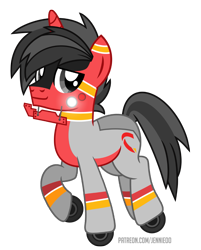Size: 965x1200 | Tagged: safe, artist:jennieoo, oc, oc only, oc:marchen, object pony, original species, pony, train pony, unicorn, g4, commission, full body, looking at you, ponified, simple background, smiling, smiling at you, solo, train, transparent background, vector
