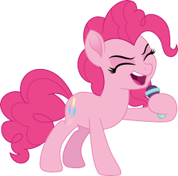 Size: 3038x3000 | Tagged: safe, artist:cloudy glow, pinkie pie, earth pony, pony, g4, my little pony: rainbow roadtrip, .ai available, female, high res, microphone, simple background, solo, transparent background, vector