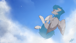 Size: 3840x2160 | Tagged: safe, oc, oc:ashenpale, fly, insect, pegasus, pony, above clouds, cloud, dream, flying, high res, pegasus oc, spread wings, wings