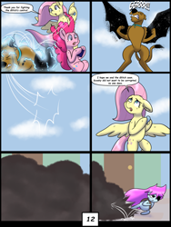 Size: 6000x8000 | Tagged: safe, artist:chedx, fluttershy, pinkie pie, earth pony, pegasus, pony, comic:learning with pibby glitch battles, g4, comic, commission, community related, corrupted, crossover, error, glitch, multiverse, pibby, scooby-doo, scooby-doo!