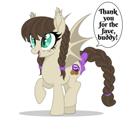 Size: 3900x3900 | Tagged: safe, artist:r4hucksake, oc, oc only, oc:cookie cream, bat pony, pony, g4, bow, braid, braided tail, ear freckles, female, freckles, high res, mare, simple background, solo, tail, tail bow, transparent background