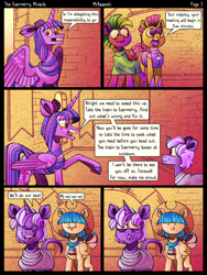 Size: 1536x2048 | Tagged: safe, artist:mrraapeti, twilight sparkle, oc, alicorn, earth pony, pegasus, pony, unicorn, comic:the evermerry miracle, g4, comic, twilight sparkle (alicorn)