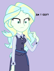 Size: 608x799 | Tagged: safe, artist:robertsonskywa1, equestria girls, g4, asking, clothes, diana cavendish, equestria girls-ified, female, gray background, lesbian, little witch academia, not sunset shimmer, not vapor trail, photo, question, school tie, school uniform, schoolgirl, simple background, solo, text