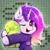 Size: 2000x2000 | Tagged: safe, artist:harukiicat, oc, oc only, pony, unicorn, clothes, happy, high res, hug, one eye closed, open mouth, open smile, simple background, smiling, solo, tamagotchi