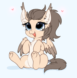 Size: 2965x3000 | Tagged: safe, artist:pesty_skillengton, oc, oc only, oc:dima, pegasus, pony, chest fluff, chibi, cute, ear fluff, female, heart, high res, mare, solo, tail, wings
