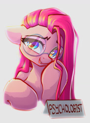 Size: 935x1279 | Tagged: safe, artist:chaosangeldesu, pinkie pie, earth pony, pony, g4, cute, cuteamena, glasses, pinkamena diane pie, solo