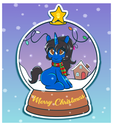 Size: 4551x5020 | Tagged: safe, artist:queenkittyok, oc, oc:klodette, christmas, commission, holiday, ych result