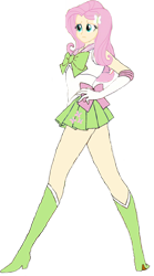 Size: 1024x1837 | Tagged: safe, artist:homersimpson1983, fluttershy, equestria girls, g4, 1000 hours in ms paint, background removed, boots, bow, clothes, cosplay, costume, gloves, high heel boots, jewelry, sailor moon (series), sailor senshi, sailor uniform, shirt, shoes, simple background, skirt, solo, transparent background, uniform