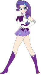 Size: 1024x1885 | Tagged: safe, artist:homersimpson1983, rarity, equestria girls, g4, 1000 hours in ms paint, background removed, boots, clothes, cosplay, costume, gloves, high heel boots, sailor moon (series), sailor senshi, sailor uniform, shirt, shoes, simple background, skirt, solo, transparent background, uniform