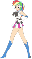 Size: 1024x1860 | Tagged: safe, artist:mrtoonlover83, rainbow dash, equestria girls, g4, 1000 hours in ms paint, background removed, boots, clothes, cosplay, costume, gloves, high heel boots, sailor moon (series), sailor senshi, sailor uniform, shirt, shoes, simple background, skirt, solo, transparent background, uniform