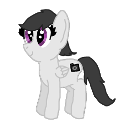 Size: 1200x1200 | Tagged: safe, artist:nightshadowmlp, oc, oc only, oc:grayscale, pegasus, pony, 2024 community collab, derpibooru community collaboration, female, mare, not rumble, pegasus oc, simple background, solo, transparent background, wings