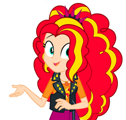 Size: 3770x3577 | Tagged: safe, artist:paco777yuyu, sunset shimmer, human, equestria girls, g4, alternate hairstyle, female, high res, human coloration, implied adagio dazzle, light skin, mane swap, simple background, solo, transparent background