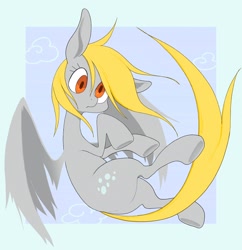 Size: 1986x2048 | Tagged: safe, artist:noupu, derpy hooves, pegasus, pony, g4, bubble butt, butt, female, looking at you, mare, plot, solo, underhoof