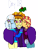 Size: 2625x3500 | Tagged: safe, artist:ktd1993, adagio dazzle, sunset shimmer, trixie, human, equestria girls, g4, cheek kiss, christmas, female, grin, high res, holiday, holly, holly mistaken for mistletoe, kiss sandwich, kissing, lesbian, polyamory, ship:sunsagio, ship:triagio, shipping, simple background, smiling, transparent background