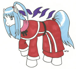 Size: 900x810 | Tagged: safe, artist:cqmorrell, pony, clothes, dress, female, mare, ponified, shinki, touhou