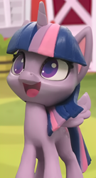 Size: 946x1750 | Tagged: safe, screencap, twilight sparkle, alicorn, pony, diy with my little pony - carving contest, g4.5, my little pony: stop motion short, cropped, cute, open mouth, smiling, solo, twilight sparkle (alicorn)