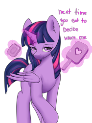 Size: 3000x4000 | Tagged: safe, artist:dumbwoofer, twilight sparkle, alicorn, pony, g4, ear fluff, female, imminent spanking, looking at you, magic, magic aura, mare, mouth soaping, paddle, simple background, soap, solo, telekinesis, text, transparent background, twilight sparkle (alicorn)