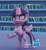 Size: 995x1080 | Tagged: safe, screencap, twilight sparkle, alicorn, pony, g4, g4.5, my little pony: stop motion short, pinkie pie wants to play, cropped, cute, dancing, hasbro, hasbro logo, library, logo, smiling, solo, twilight sparkle (alicorn), twilight's castle, twilight's castle library