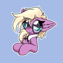 Size: 2000x2000 | Tagged: safe, artist:jubyskylines, grace manewitz, earth pony, pony, g4, chest fluff, glasses, high res, looking at you, simple background, solo