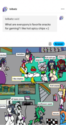 Size: 1163x2201 | Tagged: safe, artist:ask-luciavampire, oc, changeling, earth pony, pegasus, pony, undead, unicorn, vampire, vampony, werewolf, zebra, ask, green changeling, tumblr, video game