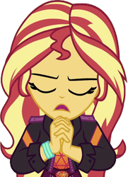 Size: 1826x2520 | Tagged: safe, edit, edited screencap, editor:mrtoonlover83, screencap, sunset shimmer, human, equestria girls, g4, background removed, eyes closed, female, not a vector, simple background, solo, transparent background