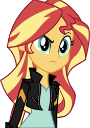 Size: 1779x2520 | Tagged: safe, edit, edited screencap, editor:homersimpson1983, screencap, sunset shimmer, human, equestria girls, g4, background removed, female, not a vector, simple background, solo, sunset shimmer is not amused, transparent background, unamused