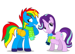Size: 5827x4163 | Tagged: safe, artist:creedyboy124, starlight glimmer, oc, oc:shield wing, alicorn, pony, unicorn, g4, alicorn oc, colored wings, female, horn, male, multicolored hair, multicolored wings, shipping, simple background, smiling, straight, transparent background, wings