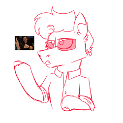 Size: 900x900 | Tagged: safe, artist:fuckomcfuck, oc, oc only, oc:all star, earth pony, pony, clothes, johnny cage, mortal kombat, mortal kombat 1, shirt, simple background, solo, sunglasses, white background