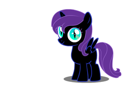 Size: 548x398 | Tagged: safe, artist:jovey4, oc, oc only, oc:nyx, alicorn, pony, alicorn oc, animation in the source, double rainboom puppet, female, filly, filly oc, flash puppet, foal, horn, preview, shadow, simple background, slit pupils, smiling, solo, spread wings, white background, white sclera, wings