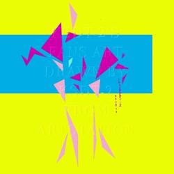 Size: 1220x1221 | Tagged: safe, artist:ksdt-2, pinkie pie, earth pony, pony, g4, abstract, abstract art, abstract background, eyestrain warning, female, mare, modern art, obtrusive watermark, simple background, solo, watermark, yellow background